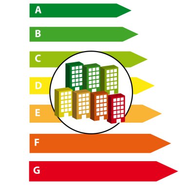 Beyaz arka plan üzerinde izole enerji oluşturuyor etiket