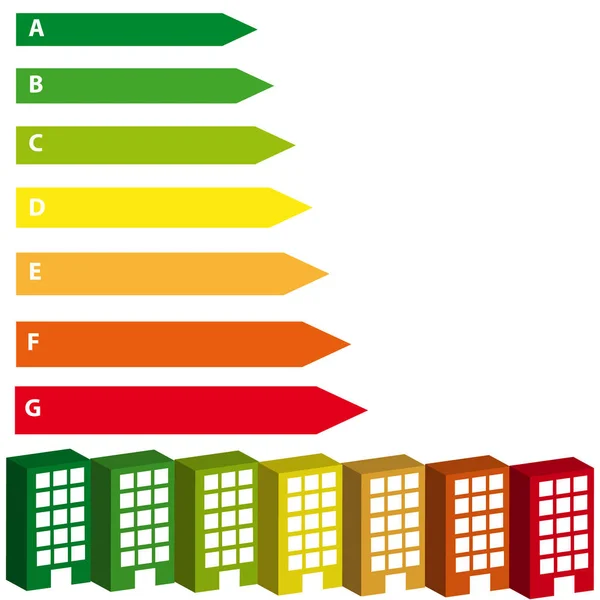 Energielabel efficience geïsoleerd op witte achtergrond — Stockvector