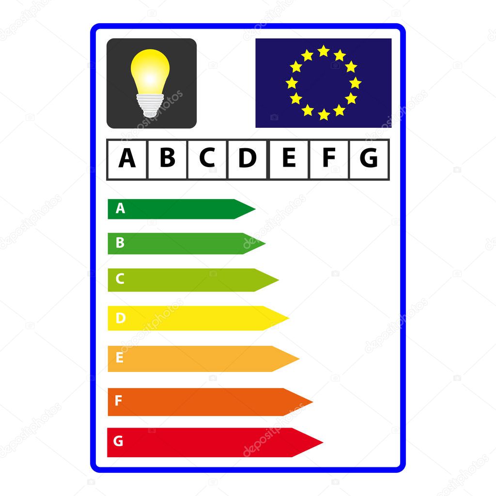 Energy efficience label isolated on white background. Vector illustartion