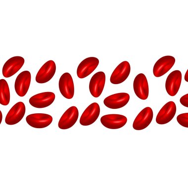 3D kan hücreleri izole kırmızı zemin üzerine