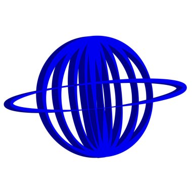 Beyaz arka plan 3D gezegeni sembolü