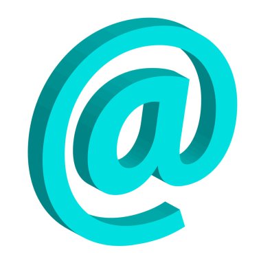 Internet kavramı-@symbol beyaz arka plan üzerinde izole