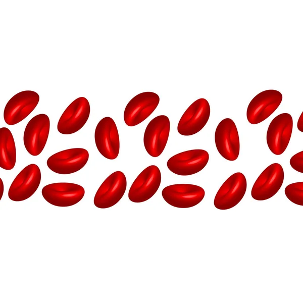 Células sanguíneas 3D isoladas em fundo vermelho — Vetor de Stock