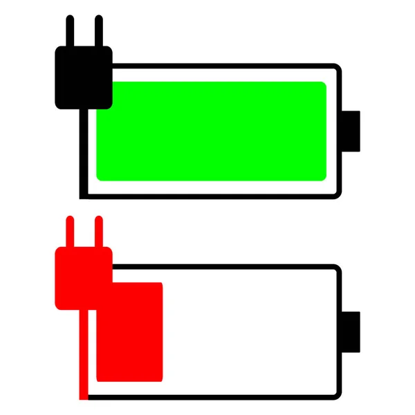 Carga de la batería aislada sobre fondo blanco — Vector de stock