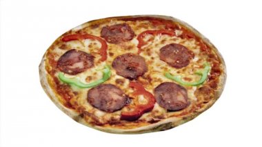 Animasyon farklı pizza kümesi 