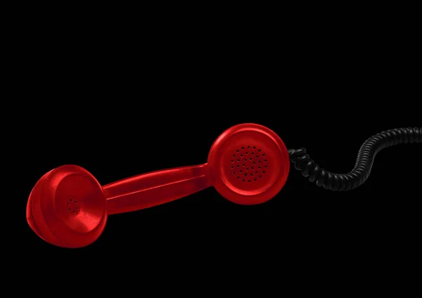 Red telephone receiver (isolated) — Stock Photo, Image