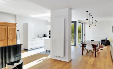 Modern lüks oturma odası ve mutfak