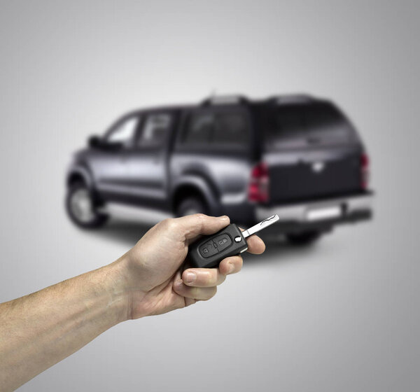 concept of buying new pickup truck 