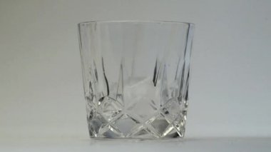 Bardak viski ve buz izole 