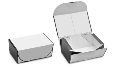 açık ve kapalı kutu boş. tasarımlarınızı içinde kullanıma hazır