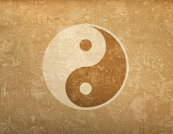 Ying-Yang sembolü ile Grunge arka plan — Stok fotoğraf