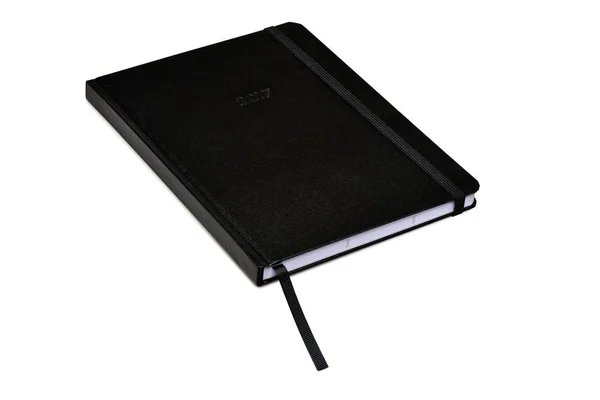 Couverture rigide noire Planner isolé — Photo