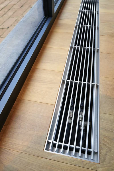 Heating grid with ventilation by the floor. — Stock Photo, Image