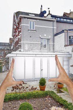 Planlanan yeni bir modern uzantısı bir ev yenileme