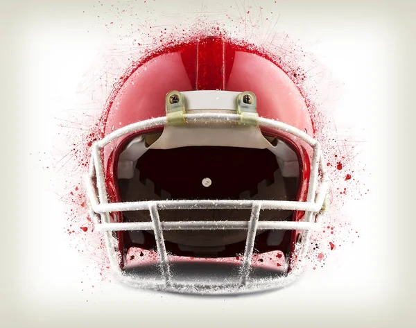 红色的美式橄榄球头盔的插图 — 图库照片