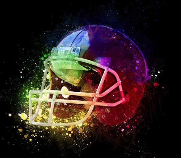 Rode American football op gekleurde achtergrond — Stockfoto