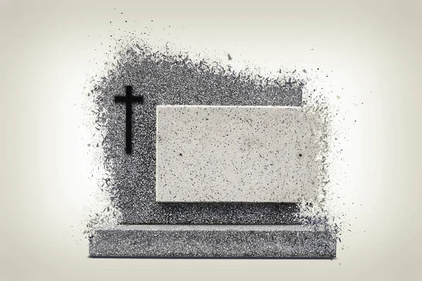 Single grave stone shattered — Stock Photo, Image