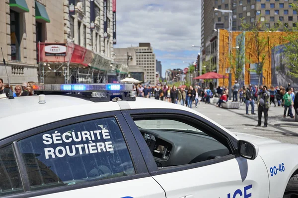 Security police car parked in  Montreal streets — Stock Photo, Image