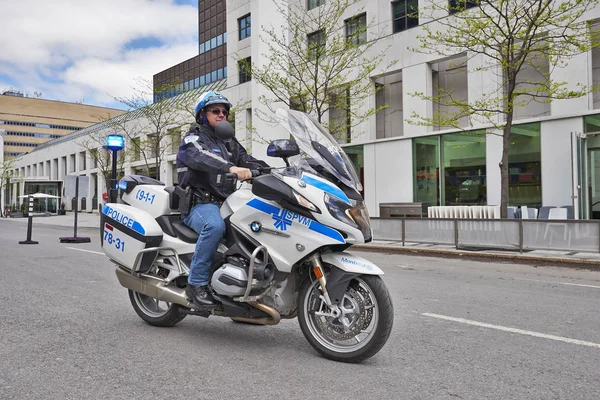 Security police motorbike in Montreal streets — Stock Photo, Image