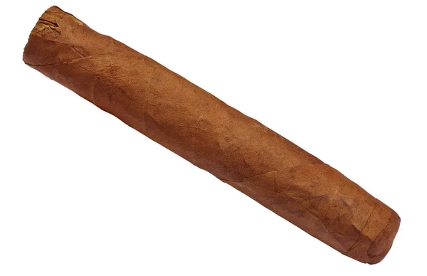 Cuban brown cigar isolated on white — Stock Photo, Image