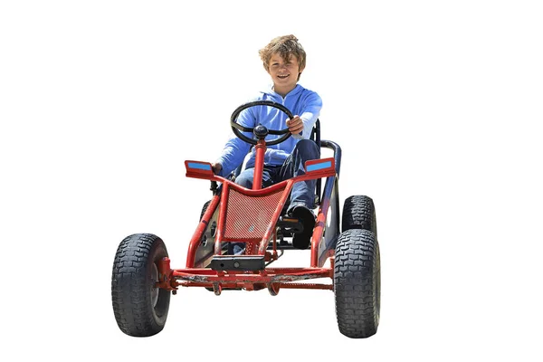 Young boy driving a Quadricycle — Stock Photo, Image