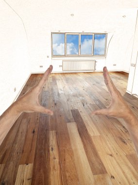 Modern bir iç çizim ve planlı yenileme