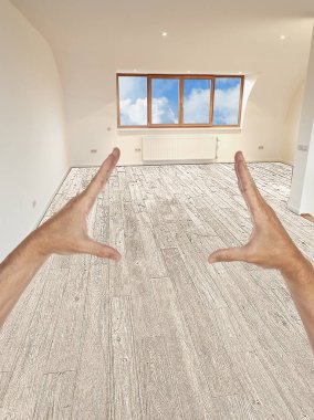 Modern bir iç çizim ve planlı yenileme