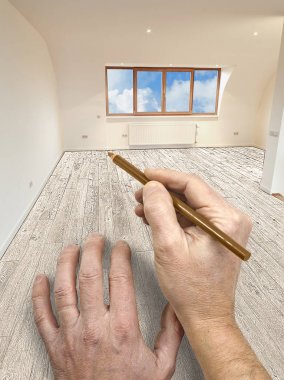 Modern bir iç çizim ve planlı yenileme