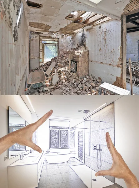 Çizim ve planlı bir banyo yenileme