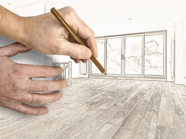 Modern bir iç çizim ve planlı yenileme