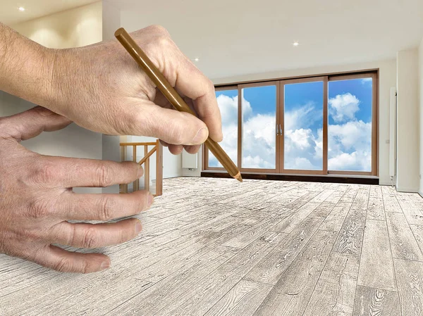 Modern bir iç çizim ve planlı yenileme