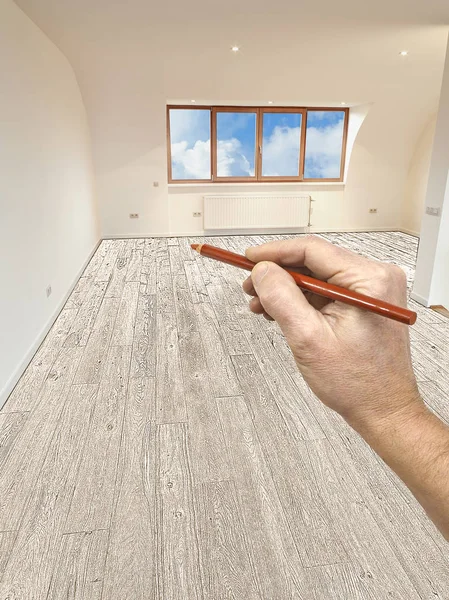 Modern bir iç çizim ve planlı yenileme