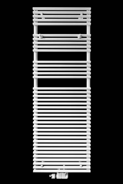 Moderno radiatore bianco portasciugamani (percorso di ritaglio  ) — Foto Stock
