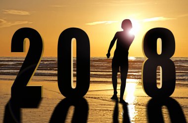 Mutlu yeni yıl 2018 tebrik kartı-