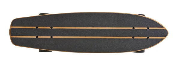 Schwarzes und hölzernes Skateboard isoliert — Stockfoto