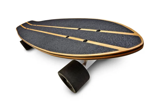 Skate board nero e legno isolato — Foto Stock