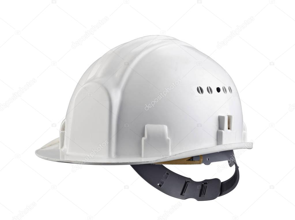 isolated white construction helmet on white