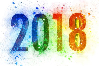 Patlama renk için yeni yıl 2018