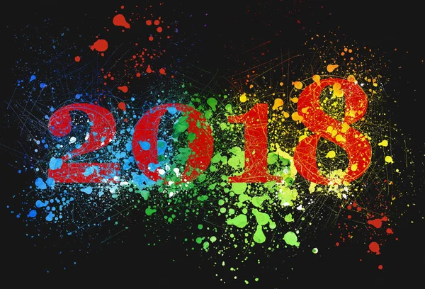 Explosion des couleurs pour la nouvelle année 2018 — Photo