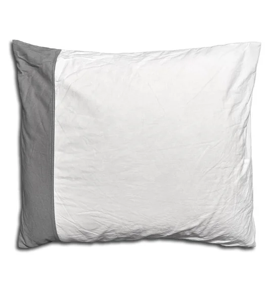 Grijze en witte kussen van een bed geïsoleerd — Stockfoto