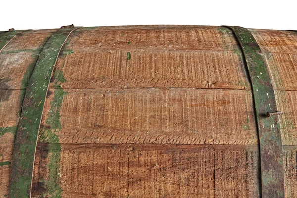 Detail of a Textured wooden and iron brewery barrel — Stock Photo, Image