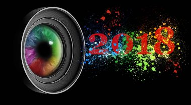 çok renkli gözlü siyah kamera objektifi 