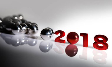 Kalabalık-dışında yeni yıl 2018 ayakta