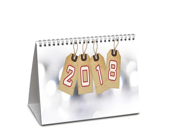 Felice anno nuovo 2018 scrivania calendario isolato — Foto Stock