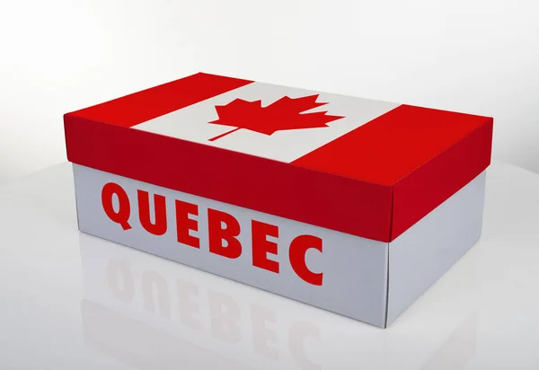 Fehér cipős doboz, kanadai zászló — Stock Fotó