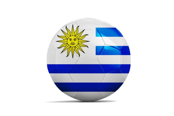 Balón de fútbol con bandera del equipo, Rusia 2018. Uruguay —  Fotos de Stock