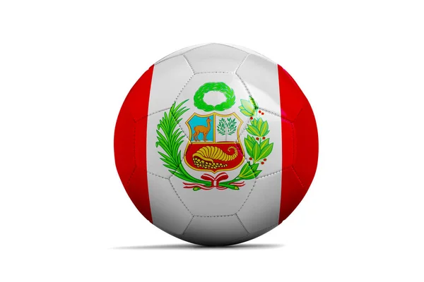 Bola de futebol com bandeira da equipe, Rússia 2018. Peru — Fotografia de Stock