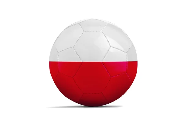 Bola de futebol com bandeira da equipe, Rússia 2018. Polónia — Fotografia de Stock