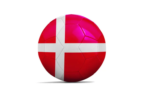 Fotbalový míč s vlajku týmu, Rusko 2018. Dánsko — Stock fotografie