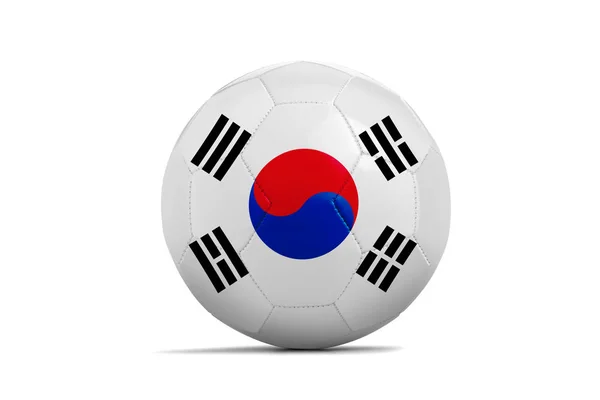 橄榄球与队旗子, 俄国2018。大韩民国 — 图库照片